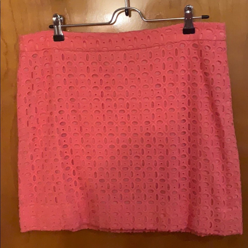 Coral eyelet skirt
